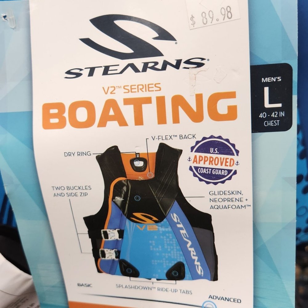 Brand New !!  Stearns Vs Series Boating Vest Men's Large 40 - 42 in Chest